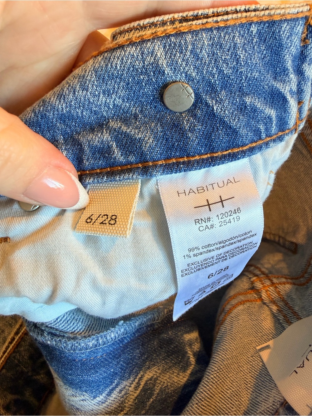 NWOT Habitual Two-Tone Denim Skirt in Blue and Light Blue - Picture 7 of 7